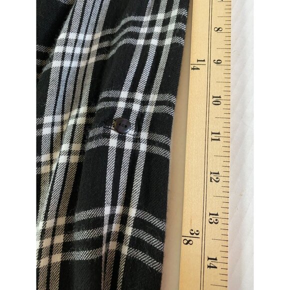 New Direction Black and White Plaid Button-Down Shirt Size L Grunge Western - Picture 11 of 11